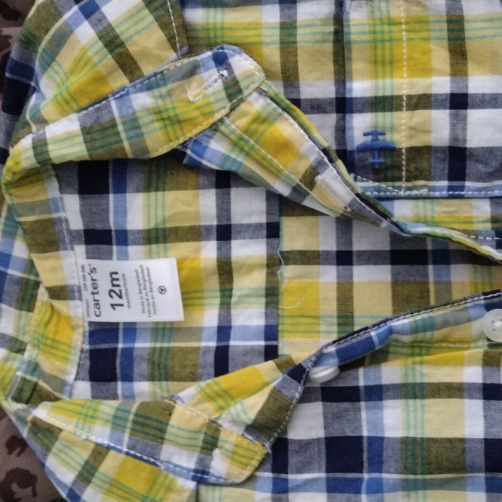 CARTER'S 12M LONG SLEEVE CUTE STRIPED COLORFUL SHIRT
